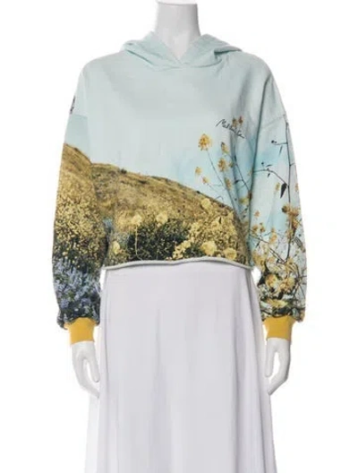 Pre-owned Frame Graphic Print Crew Neck Hoodie In White