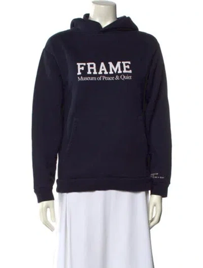 Pre-owned Frame Graphic Print Crew Neck Sweater In Blue