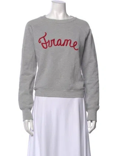Pre-owned Frame Graphic Print Crew Neck Sweater In Gray