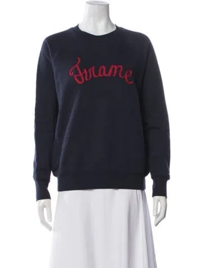 Pre-owned Frame Graphic Print Crew Neck Sweatshirt In Black
