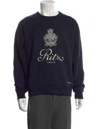Pre-owned Frame Graphic Print Crew Neck Sweatshirt In Black