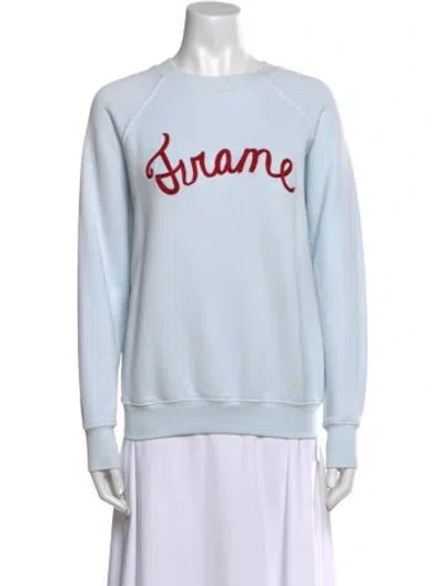 Pre-owned Frame Graphic Print Crew Neck Sweatshirt In Blue