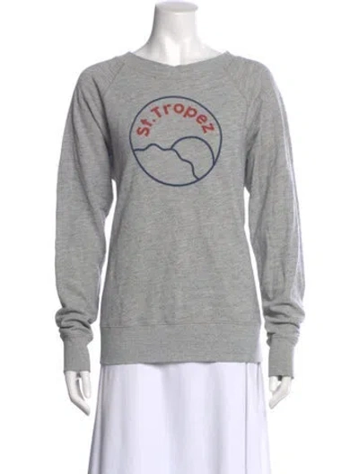 Pre-owned Frame Graphic Print Crew Neck Sweatshirt In Gray
