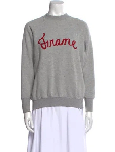Pre-owned Frame Graphic Print Crew Neck Sweatshirt In Gray