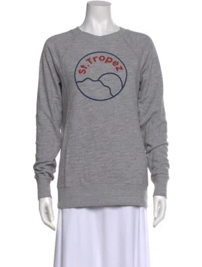 Pre-owned Frame Graphic Print Crew Neck Sweatshirt In Gray
