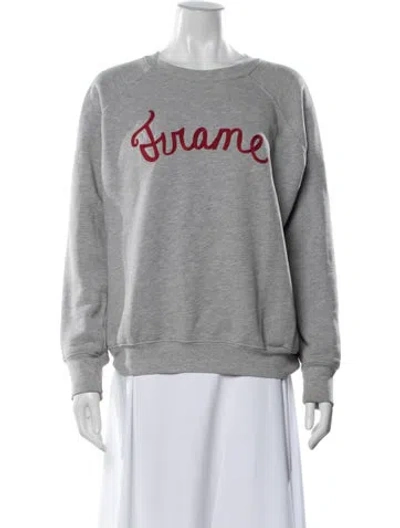Pre-owned Frame Graphic Print Crew Neck Sweatshirt In Grey