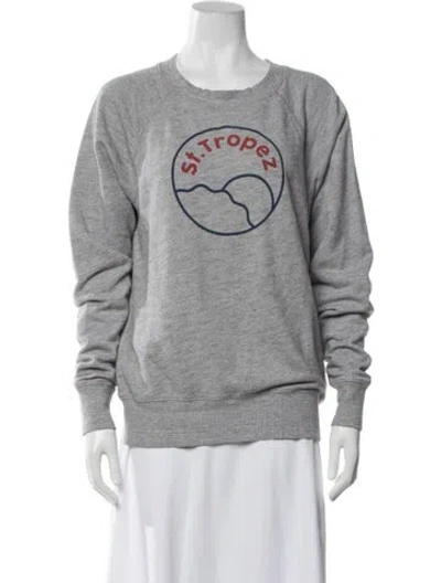 Pre-owned Frame Graphic Print Crew Neck Sweatshirt In Grey