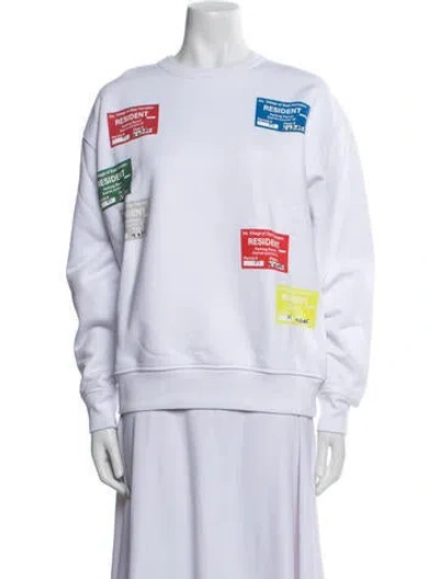 Pre-owned Frame Graphic Print Crew Neck Sweatshirt W/ Tags In Blue