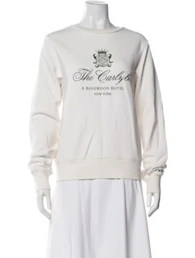 Pre-owned Frame Graphic Print Crew Neck Sweatshirt In White