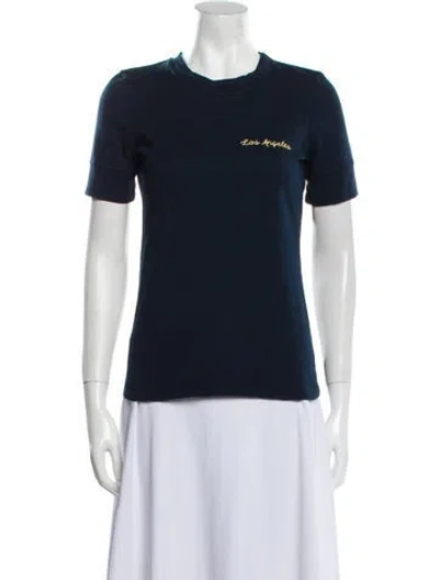 Pre-owned Frame Graphic Print Crew Neck T-shirt In Blue