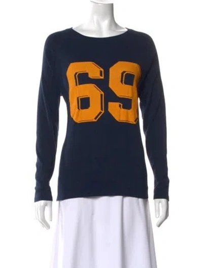 Pre-owned Frame Graphic Print Crew Neck T-shirt In Blue