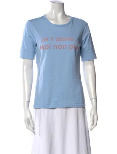 Pre-owned Frame Graphic Print Crew Neck T-shirt In Blue