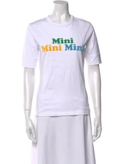 Pre-owned Frame Graphic Print Crew Neck T-shirt In White