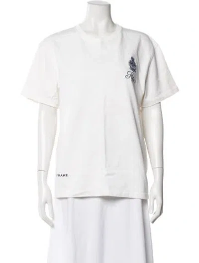 Pre-owned Frame Graphic Print Crew Neck T-shirt In White