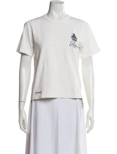 Pre-owned Frame Graphic Print Crew Neck T-shirt In White