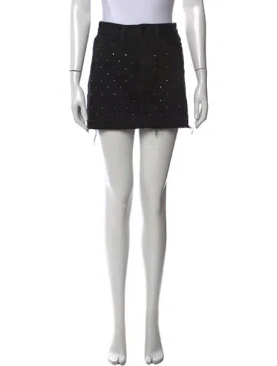 Pre-owned Frame Graphic Print Mini Skirt In Black