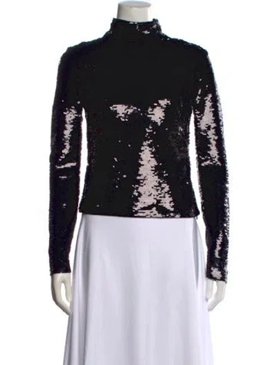 Pre-owned Frame Graphic Print Turtleneck Top In Black