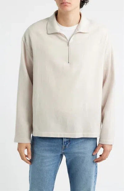 Frame Half Zip Wool Overshirt In Blue
