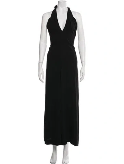 Pre-owned Frame Halterneck Jumpsuit In Black