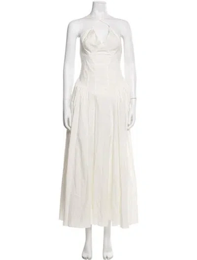 Pre-owned Frame Halterneck Long Dress In Neutral