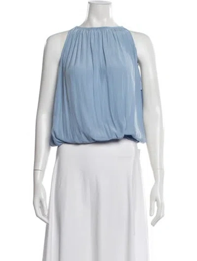 Pre-owned Frame Halterneck Sleeveless Top In Blue