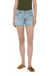 Frame Hang High Waist Denim Short In Swindle In Blue