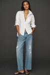 Frame The Hang Ripped Ankle Straight Leg Jeans In Blue