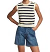 Frame The Harbor Button-embellished Striped Cotton-blend Vest In Black