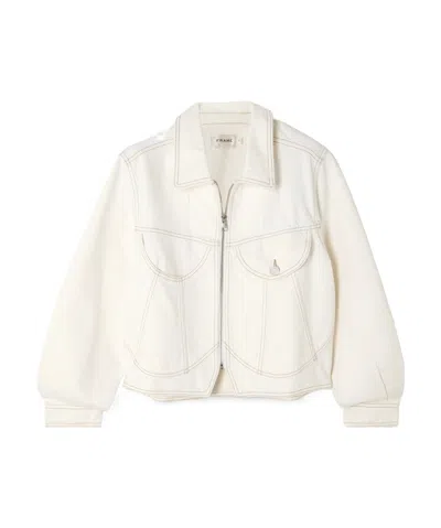 Frame Heart-shaped Denim Jacket In White
