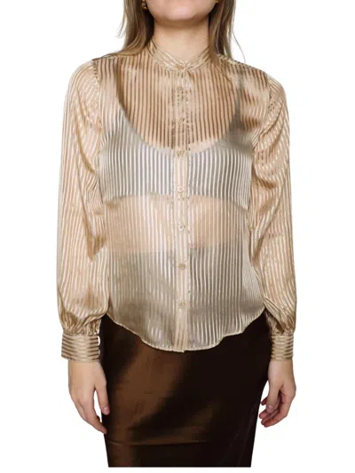 Frame Helene Blouse In Champagne Multi In Brown