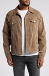 Frame Suede Padded Jacket In Dark Camel