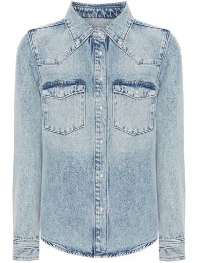 Frame Heritage Washed-denim Shirt In Blue