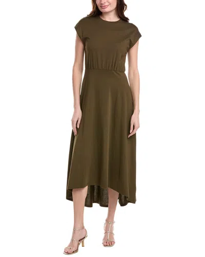 Frame Organic Cotton Jersey High-low Dress In Green