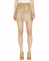 Frame High N Tight Leather Skirt In Light Camel In Multi