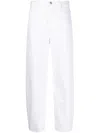 Frame Barrel High-rise Cropped Jeans In Weiss