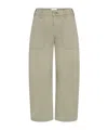 Frame The Ranger Crop Wide Leg Utility Pants In Green