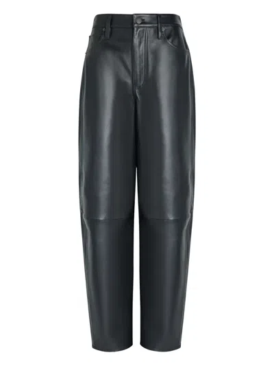 Frame High-rise Cut Trousers In Black