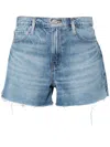 Frame Vintage Raw-cut Denim Shorts In Blue
