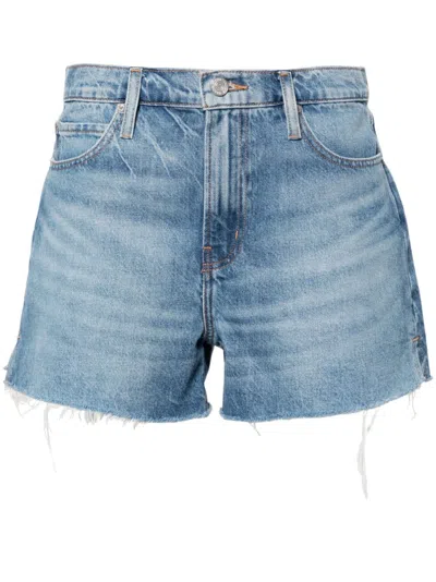 Frame Vintage Raw-cut Denim Shorts In Blue