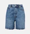 Frame The Timeless High Waist Mid Thigh Denim Shorts