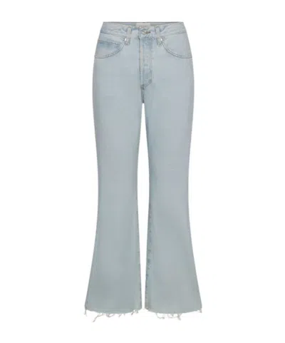 Frame High Rise Flared Jeans In Gray