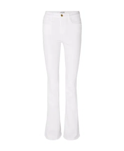 Frame High-rise Flared Jeans In White