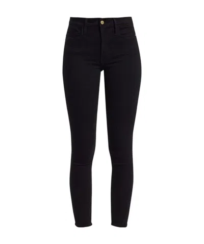 Frame Le High Skinny Jeans Billups Chewed In Black