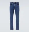 Frame High-rise Straight Jeans In Blau