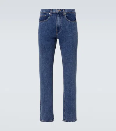 Frame High-rise Straight Jeans In Blau