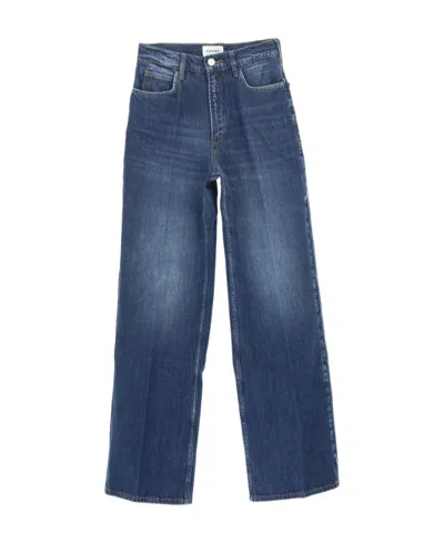 Frame High-rise Straight Jeans In Blue