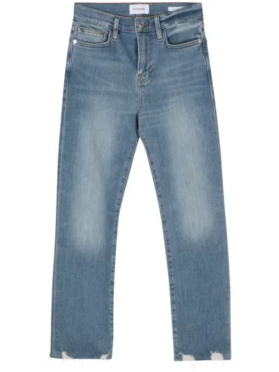 Frame High-rise Straight-leg Jeans In Blue