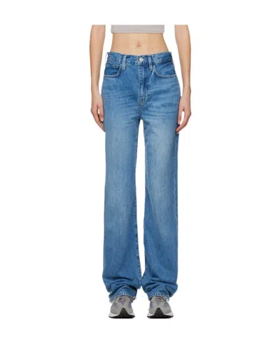Frame High-rise Straight-leg Jeans In Blue
