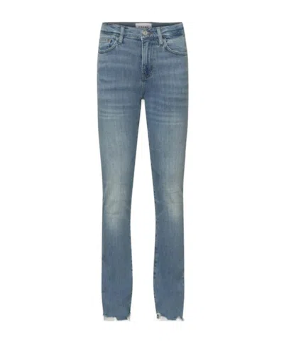 Frame High-rise Straight-leg Jeans In Blue