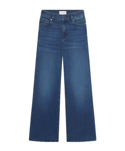 Frame High-rise Wide-leg Jeans In Blue